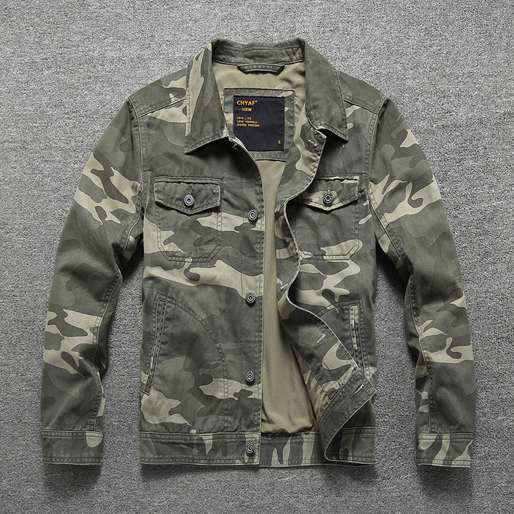 Men's Cotton Twill Shirt Jacket in Workwear Style with Chest Pockets Mune Fashion