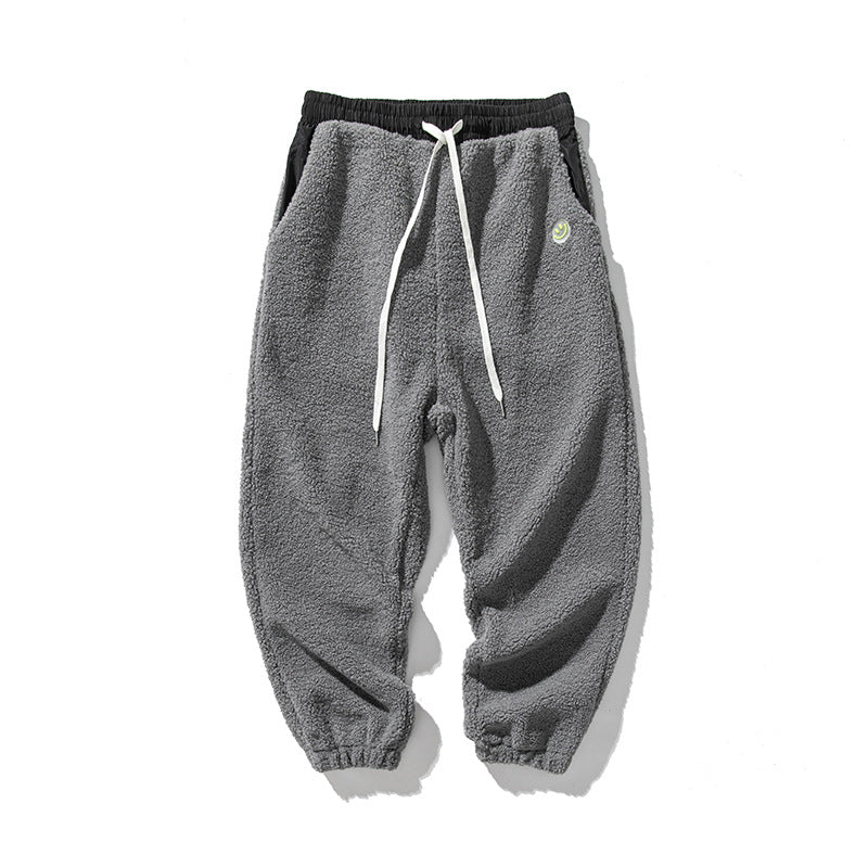 Men's Teddy Fleece Jogging Pants with Elastic Waistband, Drawstring, and Cuffs Mune Fashion