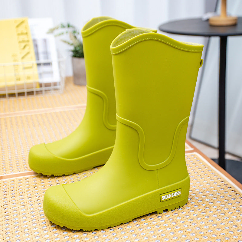 Women mid-height waterproof rubber boots with non-slip tread sole Mune Fashion
