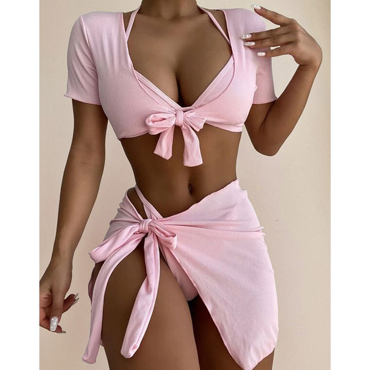 Women Crop Top and Wrap Skirt Set Mune Fashion