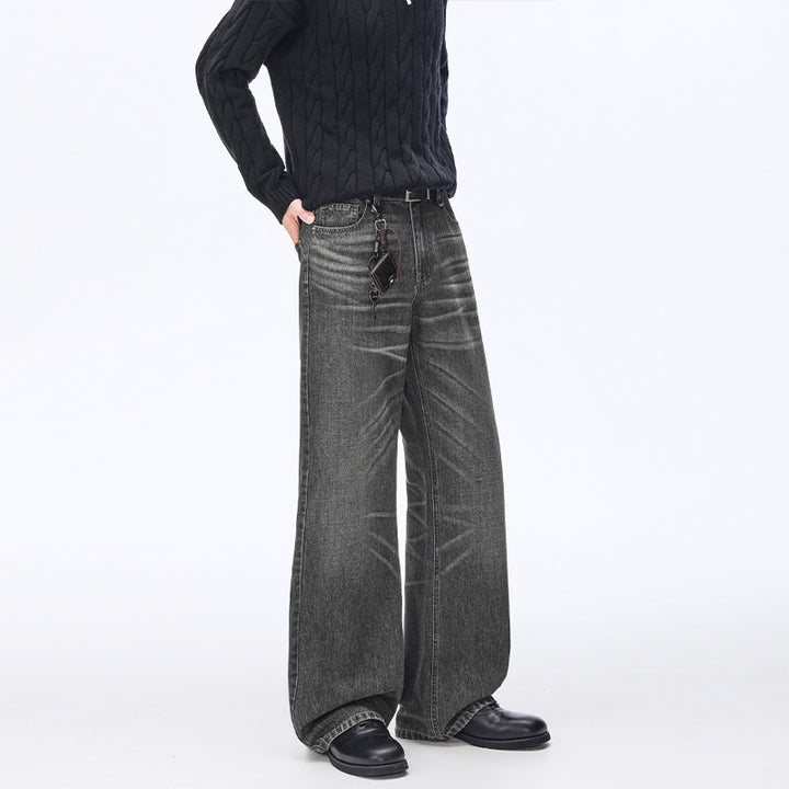 Men's Extra Wide Vintage Denim Baggy Jeans with Low Crotch and Extended Hem Mune Fashion