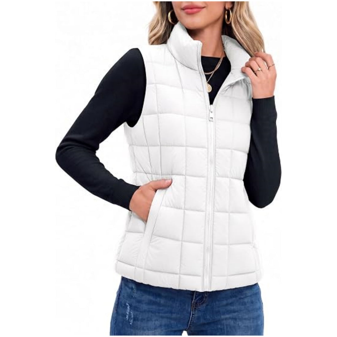 Women's quilted thermal vest with stand-up collar and zip Mune Fashion
