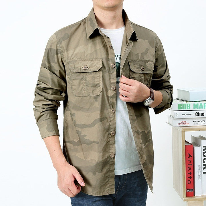 Men's Fashion Camouflage Long Sleeve Shirt Mune Fashion