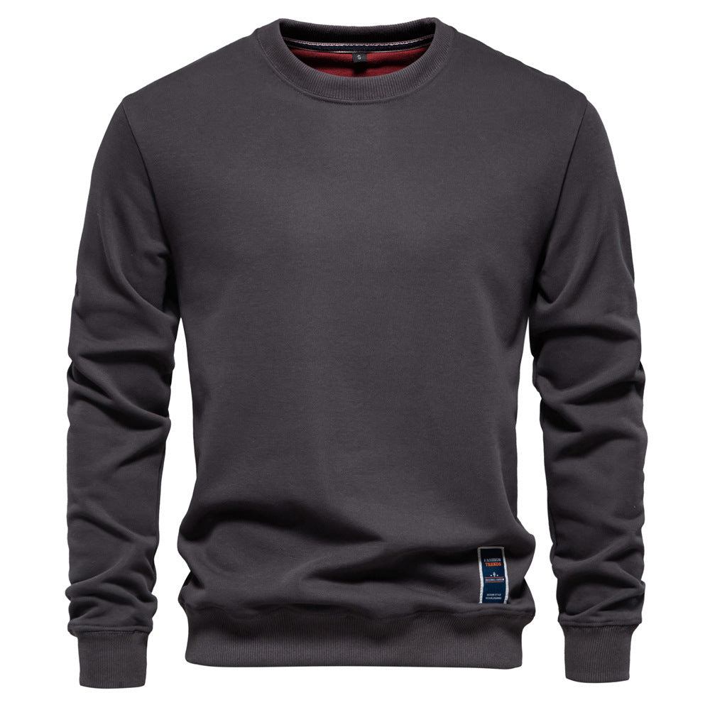 Men's classic crew neck sweatshirt made of heavy cotton blend with fleece inner side and ribbed cuffs Mune Fashion