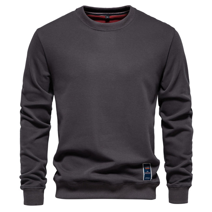 Men's classic crew neck sweatshirt made of heavy cotton blend with fleece inner side and ribbed cuffs Mune Fashion
