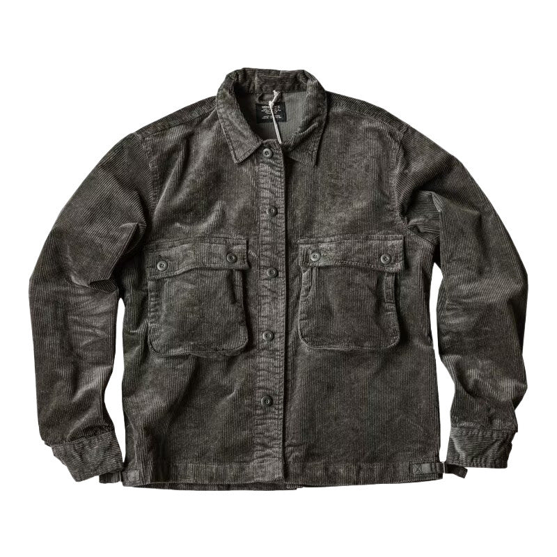 Men's Robust Cord Overshirt in Worker Look with Applied Flap Pockets Mune Fashion
