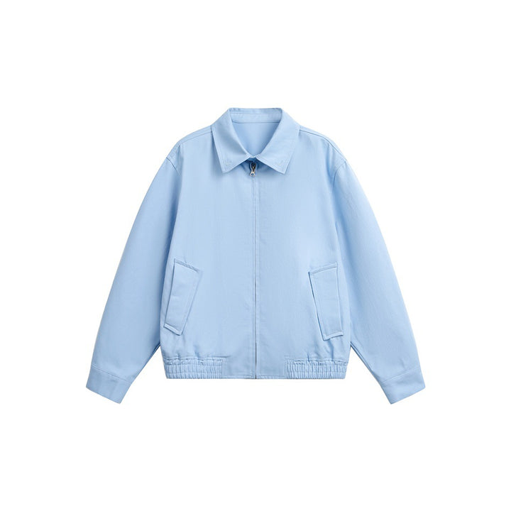 Unisex Light Boxy Blouson Jacket with Shirt Collar and Concealed Zipper Mune Fashion