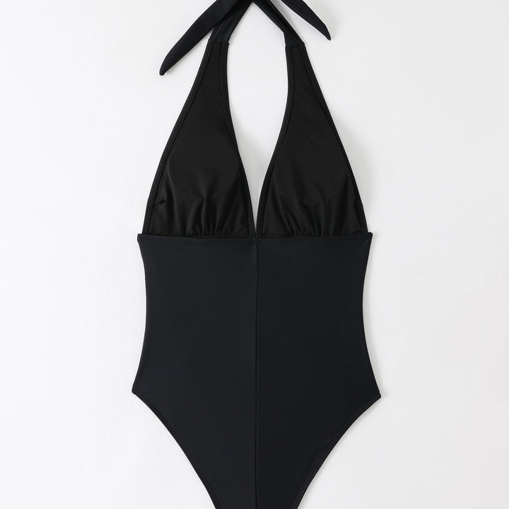 Ladies One-Piece Swimsuit with Fashionable Tie-Strap Design Mune Fashion
