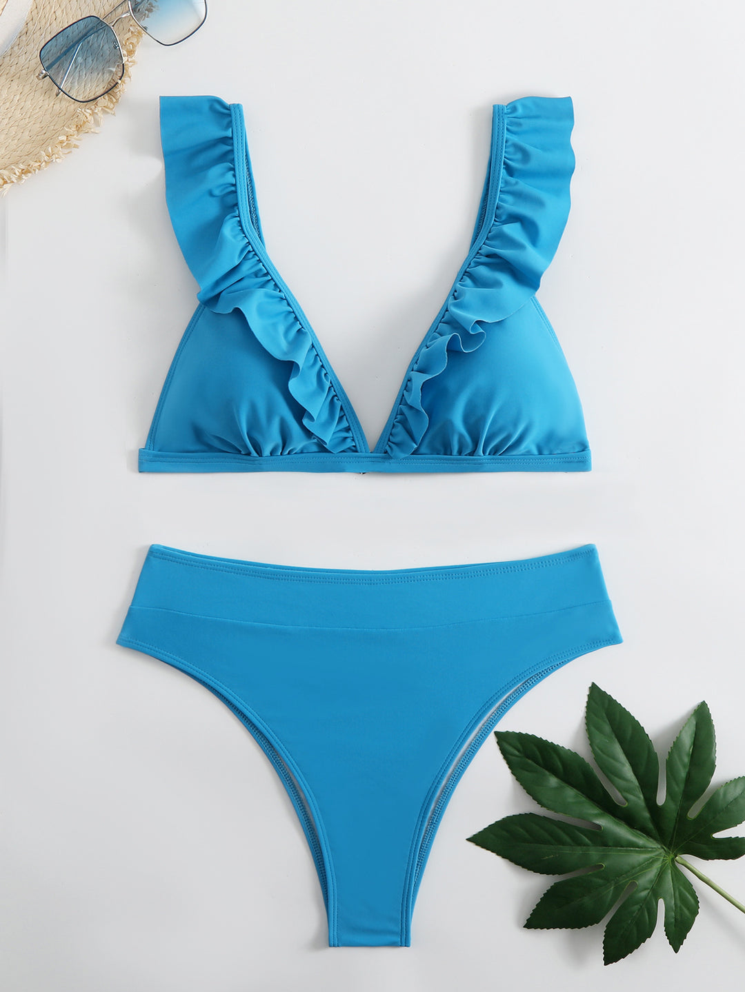 Women's Refined Triangle Bikini Set with Ruffle Details Mune Fashion