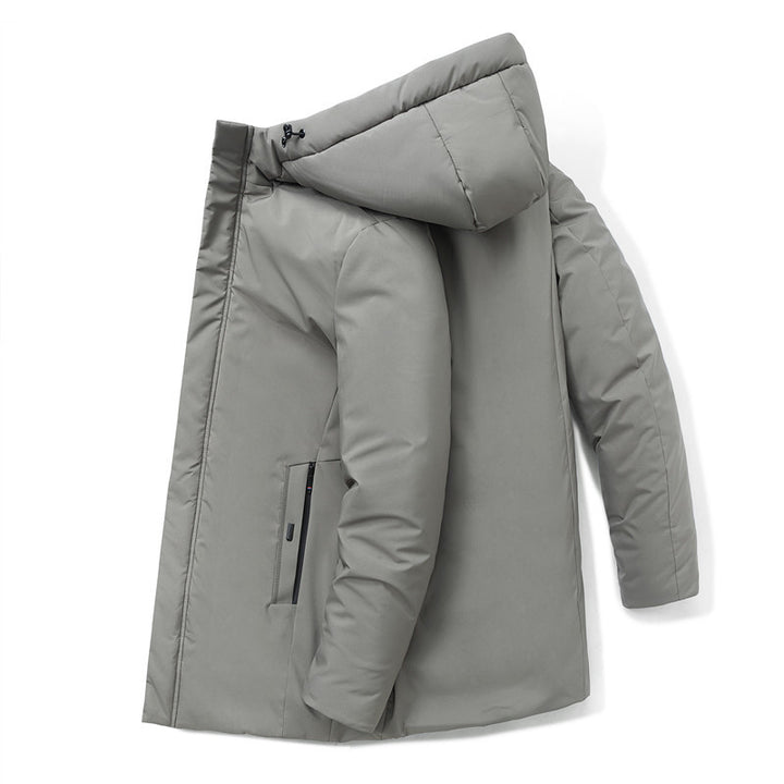 Men's modern urban long parka with concealed zip placket and ergonomic hood Mune Fashion