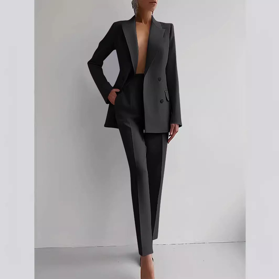 Women's Elegant Double Blazer-Pants Set Mune
