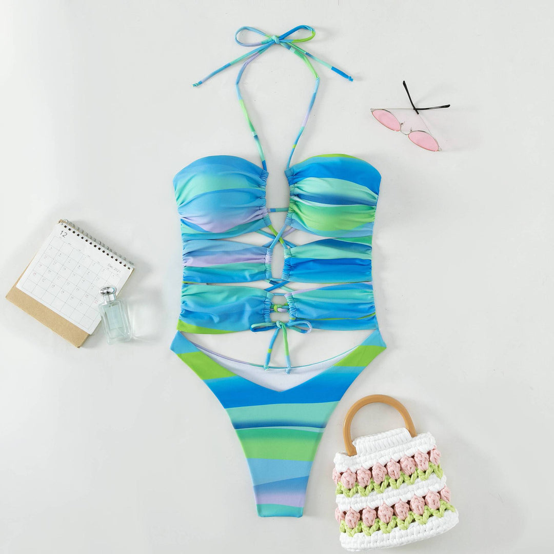 Women's Cut-Out Swimsuit with Gathered Detail and Trend Colors Mune Fashion
