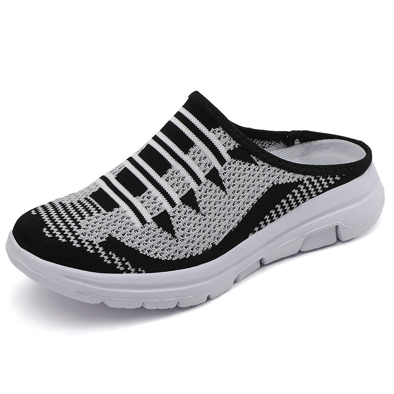 Women's ergonomic knitted mule with open heel, cushioned comfort insole, and flexible lightweight sole Mune Fashion