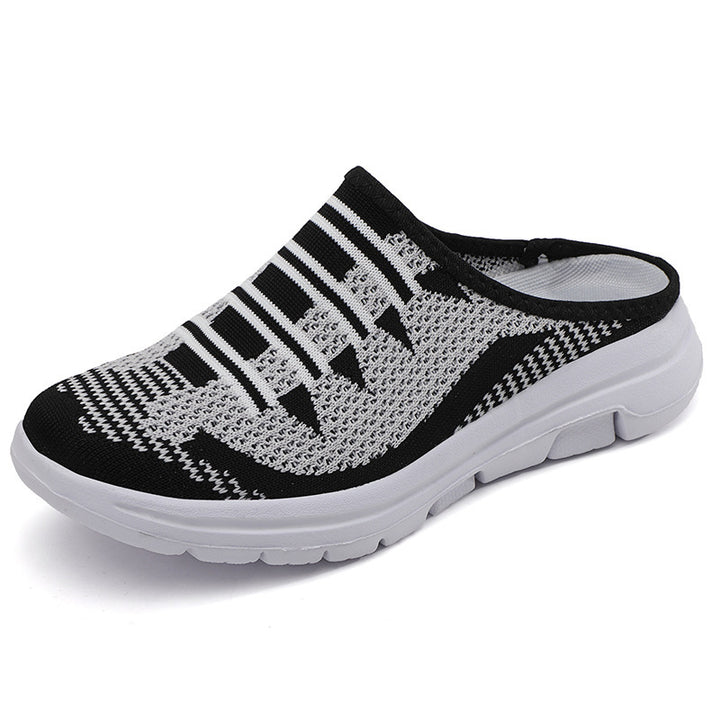 Women's ergonomic knitted mule with open heel, cushioned comfort insole, and flexible lightweight sole Mune Fashion