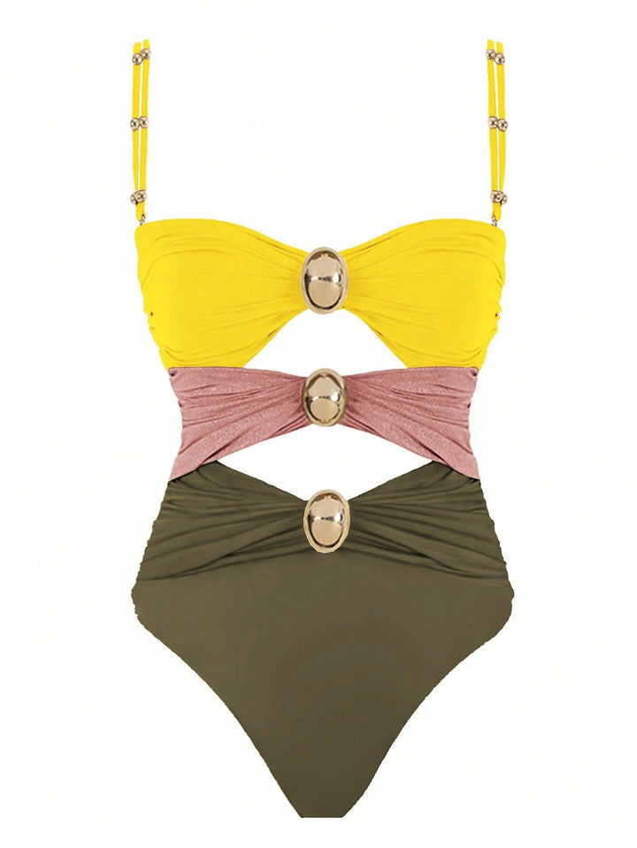 Women One-Piece Swimsuit with Stylish Ruffle Sleeves Mune Fashion