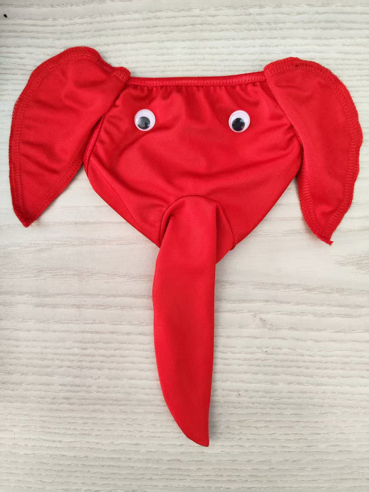 Men's Novelty Plush Reindeer Thong with Antler Pouch