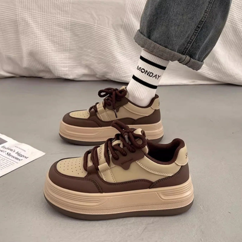 Women's Sporty Platform Sneakers with Elastic Laces and Cushioned Sole Mune Fashion