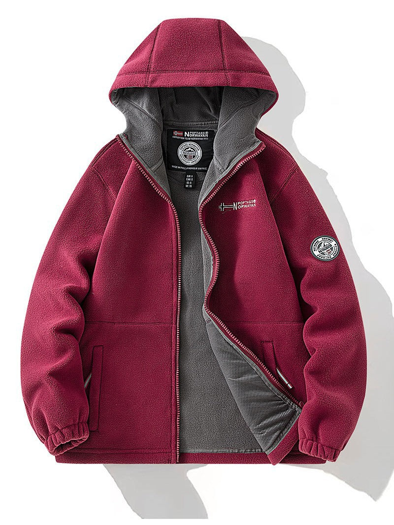 Unisex Hooded Fleece Jacket with warming Microfleece lining, continuous zipper and elastic cuffs Mune Fashion