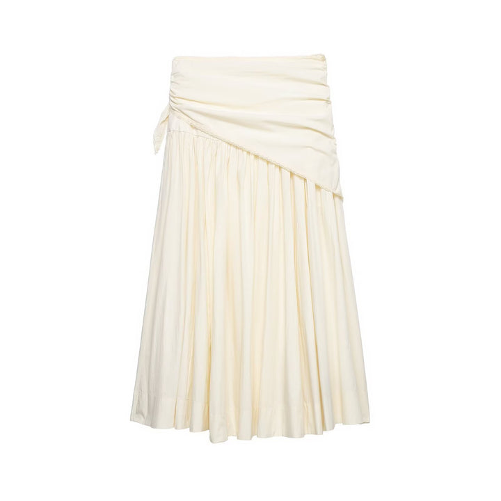 Ladies Maxi Skirt with Wrap Detail and Lace Trim Mune Fashion