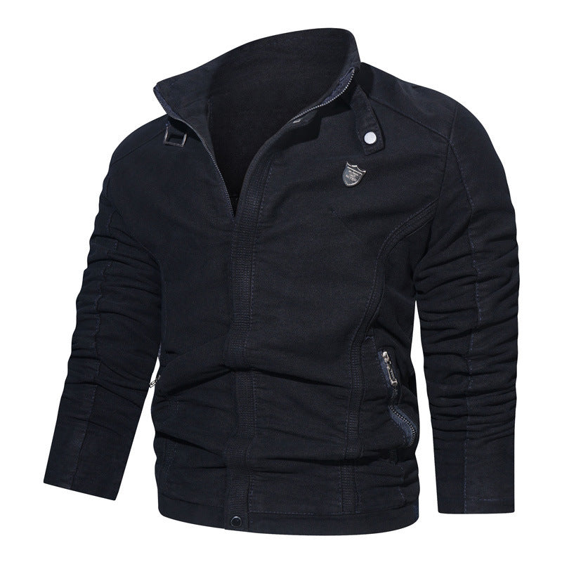 Men's suede look zip blouson in worker cut with stand-up collar Mune Fashion