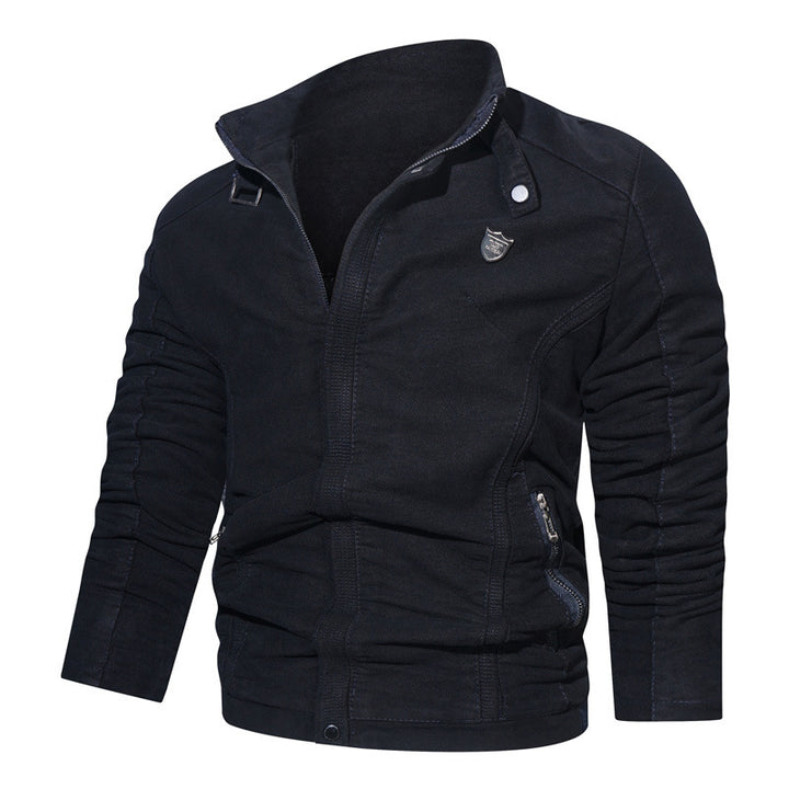 Men's suede look zip blouson in worker cut with stand-up collar Mune Fashion