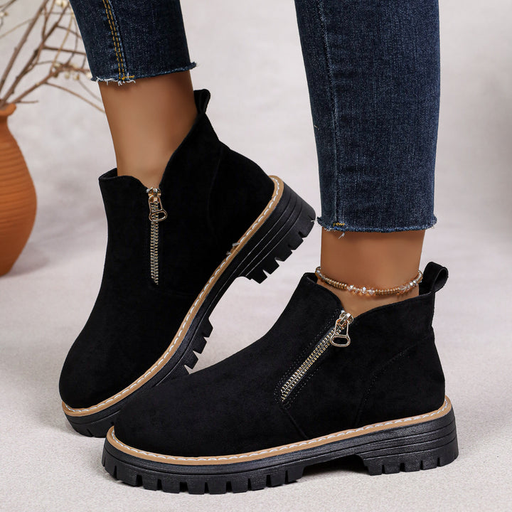 Women Stylish Ankle Boots with Zipper Mune Fashion