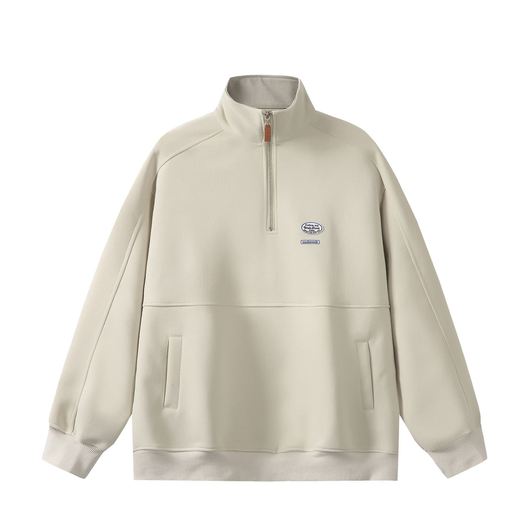 Men's half-zip sweatshirt with stand-up collar, kangaroo pocket, and relaxed fit Mune Fashion