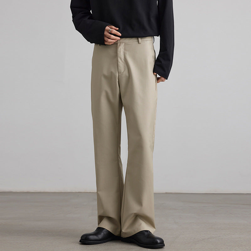 Men's straight-cut chino pants with a high waist and slight flare Mune Fashion