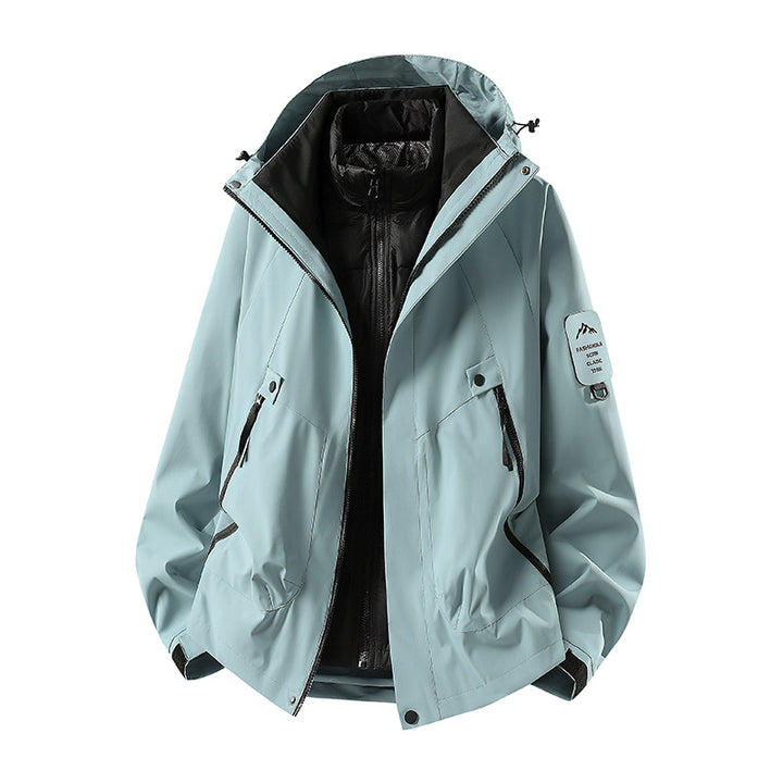 Men's Two-in-One Weather Protection Jacket with Removable Padded Vest and Adjustable Hood Mune Fashion