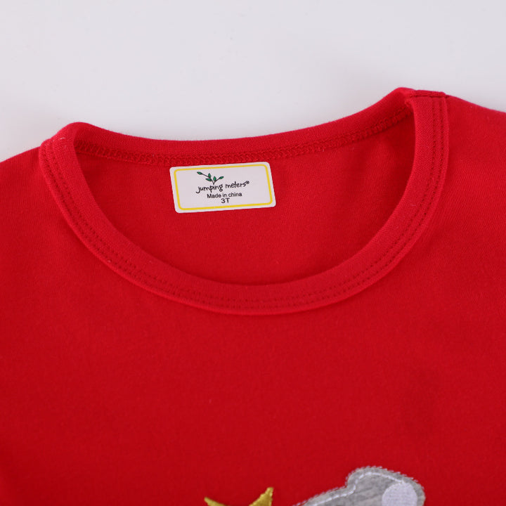 Girls' cotton dress with festive animal and Christmas tree design Mune Fashion