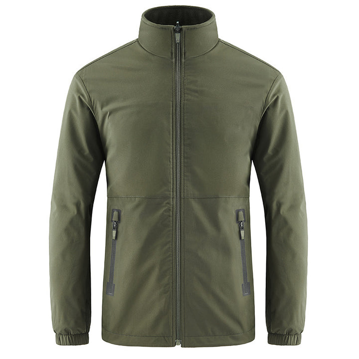 Men's softshell jacket with high stand-up collar and water-repellent surface Mune Fashion