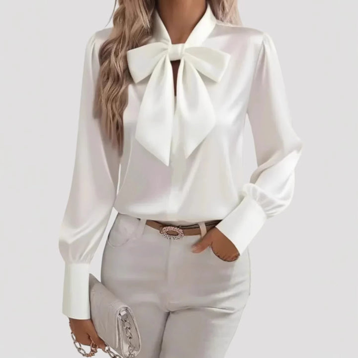 Ladies elegant blouse with bow collar