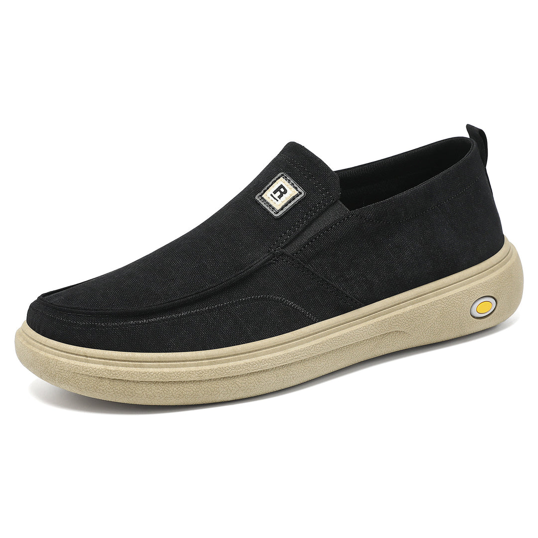 Men's casual canvas slip-on leisure shoe with memory insole and shock-absorbing rubber sole Mune Fashion