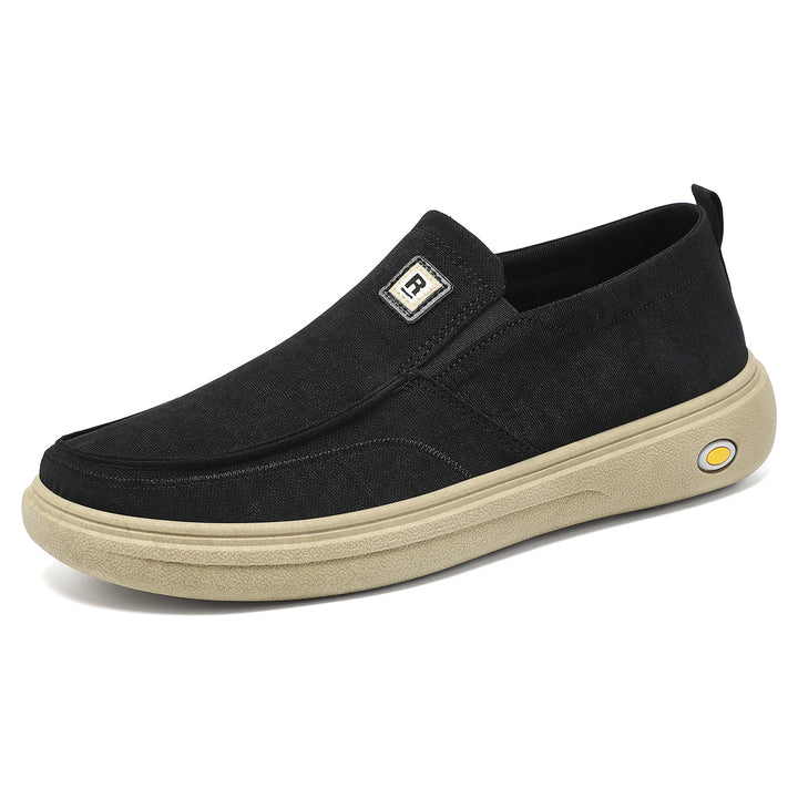 Men's casual canvas slip-on leisure shoe with memory insole and shock-absorbing rubber sole Mune Fashion