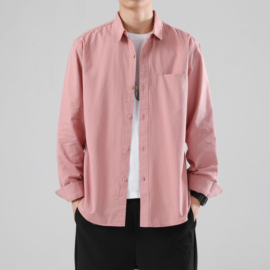 Men's Loose Cotton Overshirt with Chest Pocket and Light Texture Mune Fashion