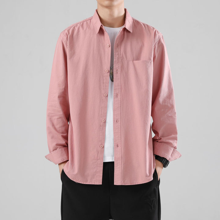Men's Loose Cotton Overshirt with Chest Pocket and Light Texture Mune Fashion