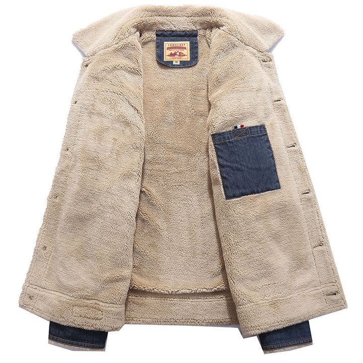 Men's Thermo-Jeans-Trucker Jacket with Teddy Lining and Sherpa-like Interior Mune Fashion