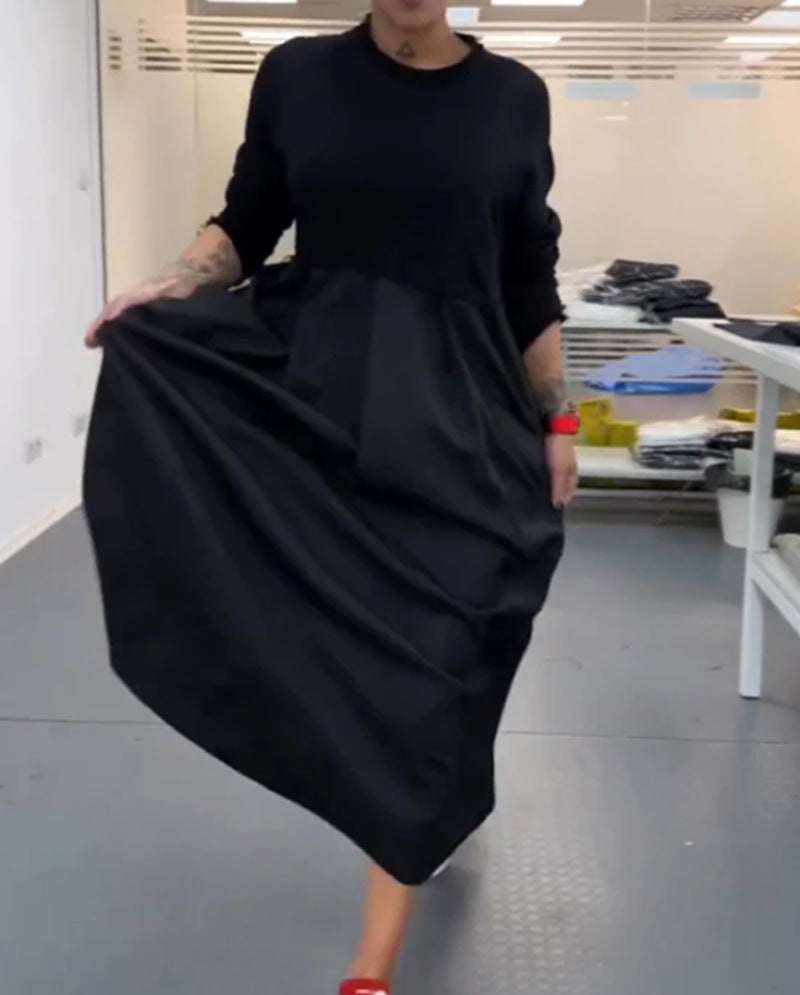 Women's nan oversized maxi dress with deep yoke and side pockets Mune Fashion