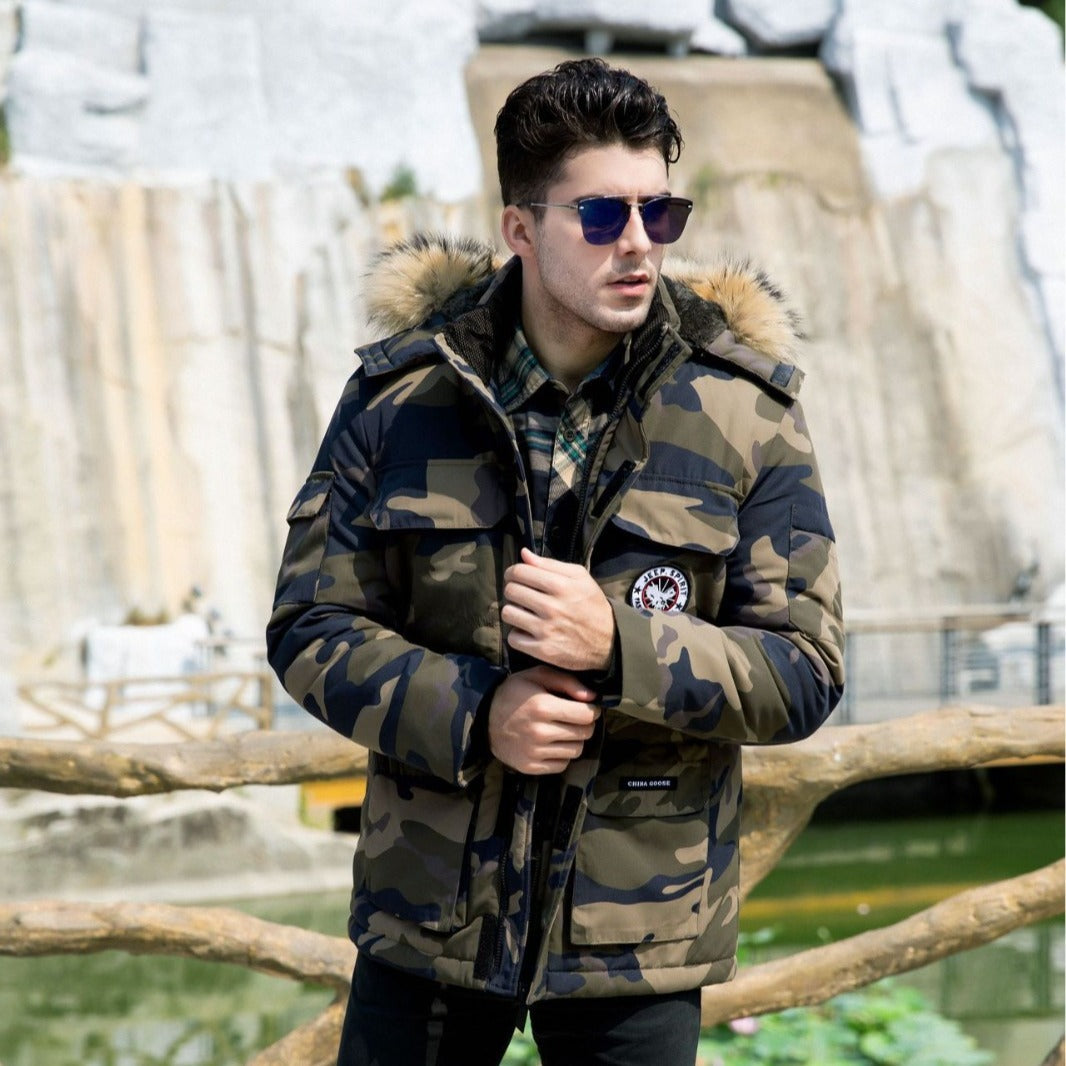 Men's insulated field parka with detachable faux fur collar and multiple pockets Mune Fashion