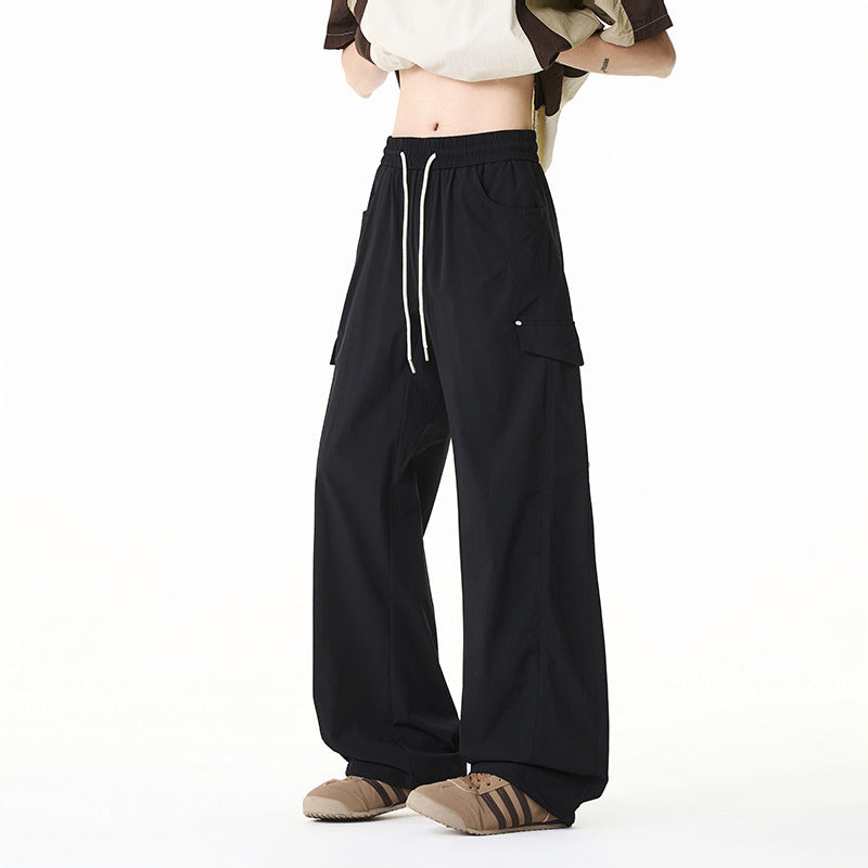 Damen Extraweite Cargo-Hose mit Tunnelzugbund, Klappentaschen und verstellbarem Beinabschluss Mune Fashion