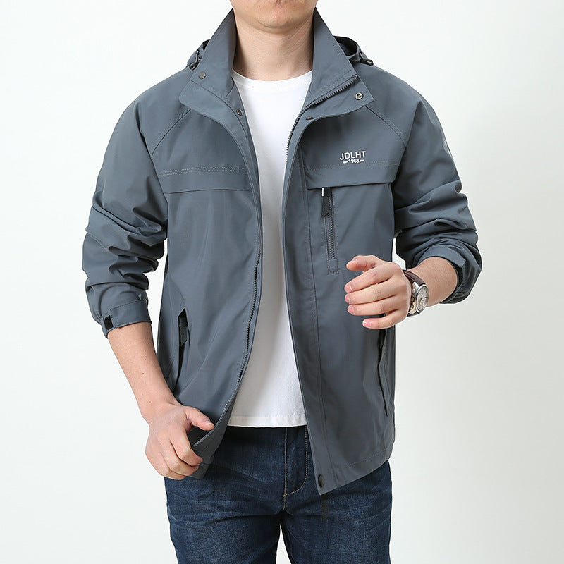 Men's Breathable Transitional Softshell Jacket in Field Style with Hidden Hood and Zip Chest Pocket Mune Fashion