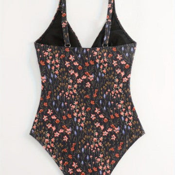 Ladies elegant and body-hugging swimsuit with floral design Mune Fashion