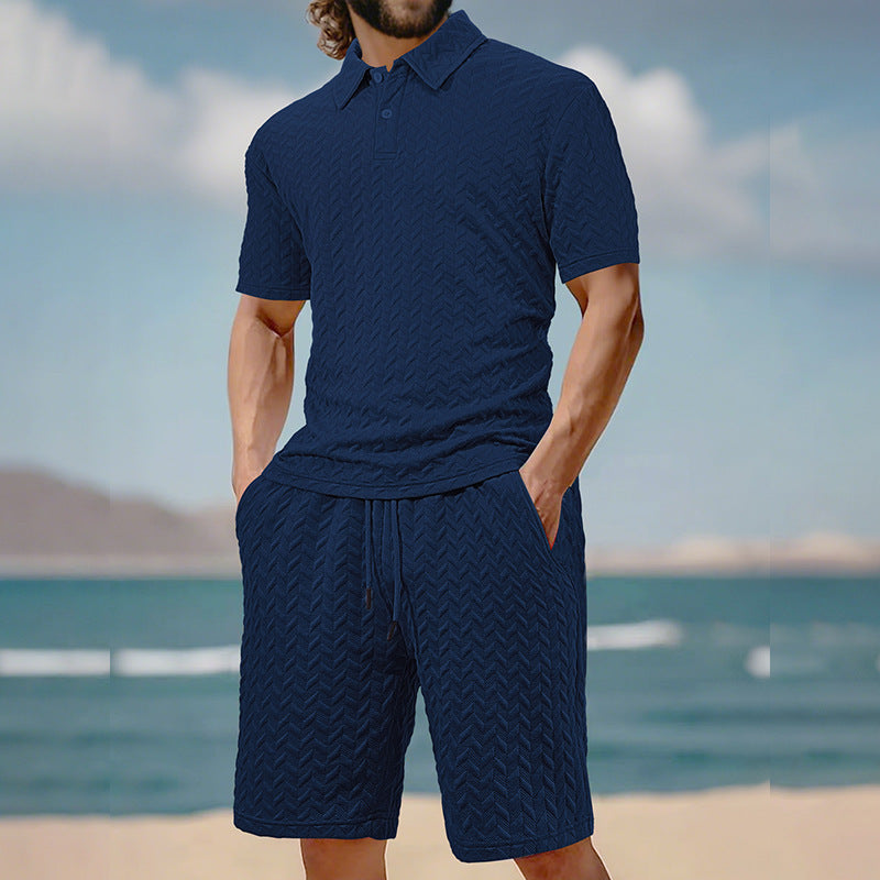 Men's structured polo set made of breathable cotton blend Mune Fashion