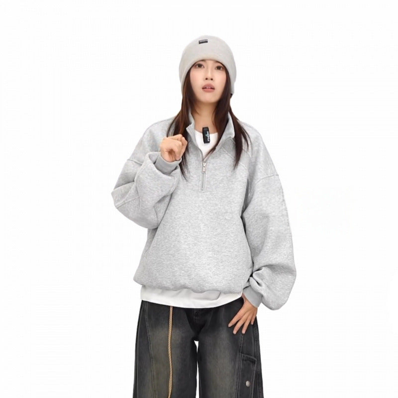 Unisex Half-zip Sweatshirt with raglan sleeves, side pockets and ribbed hem Mune Fashion