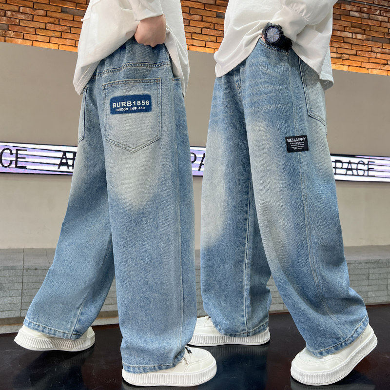Unisex wide Denim pants with adjustable waistband Mune Fashion