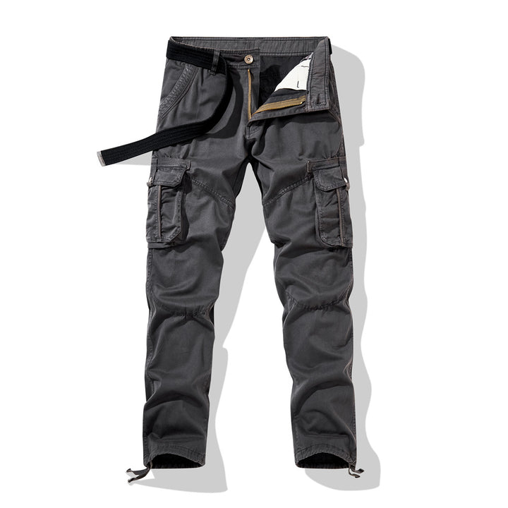 Men's cargo work pants with reinforced knees, multi-pockets and drawstring waistband Mune Fashion