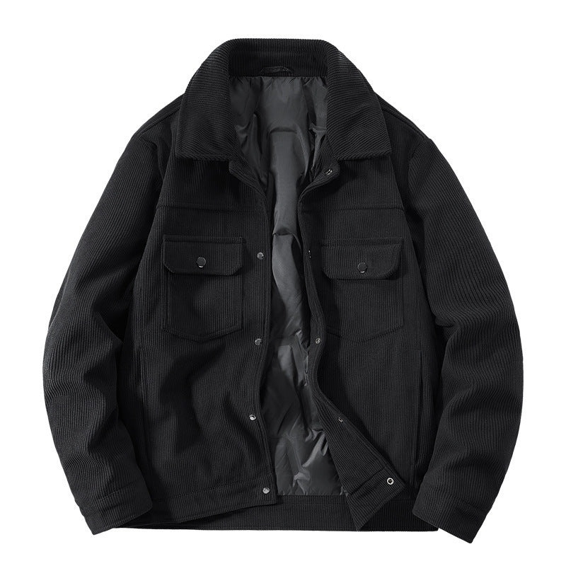 Men's cord jacket with quilted thermal lining and patch chest pockets Mune Fashion