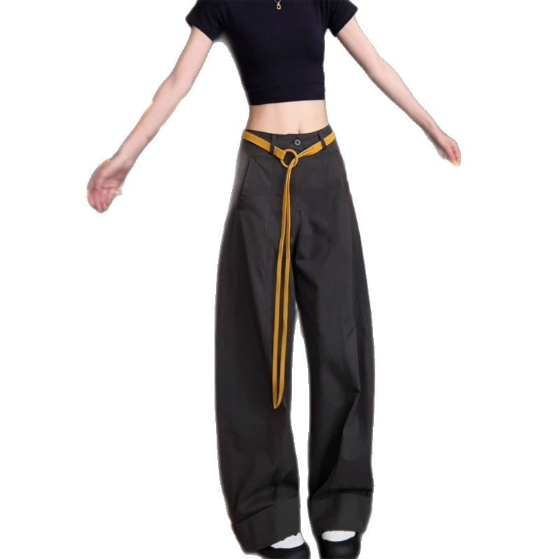 Women’s Wide Cotton Pants with Statement Belt Mune Fashion