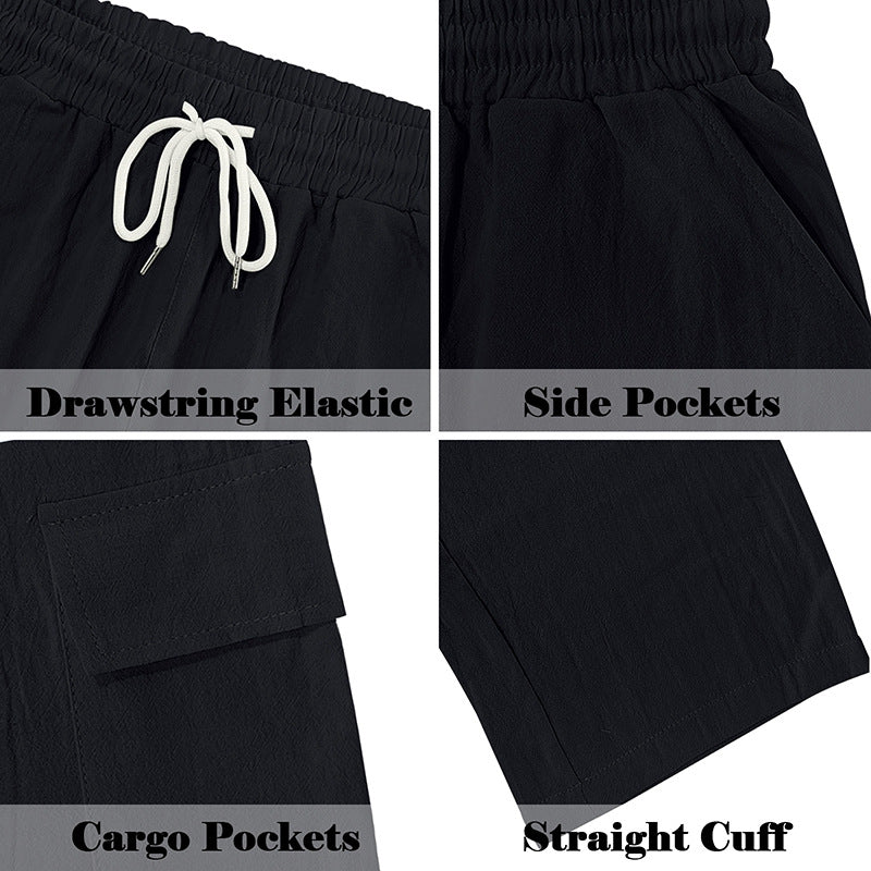 Men's Cargo Pants with Elastic Waistband and Practical Pockets Mune