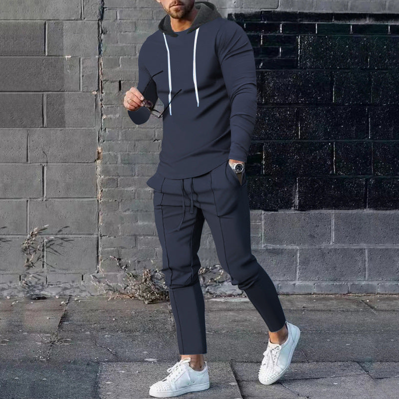 Men's two-piece hoodie lounge set with slim fit hoodie and tapered joggers Mune Fashion